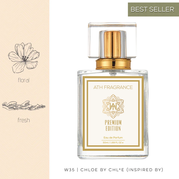 A clear glass bottle of perfume fragrance, inspired by chloe From ATH FRAGRANCE