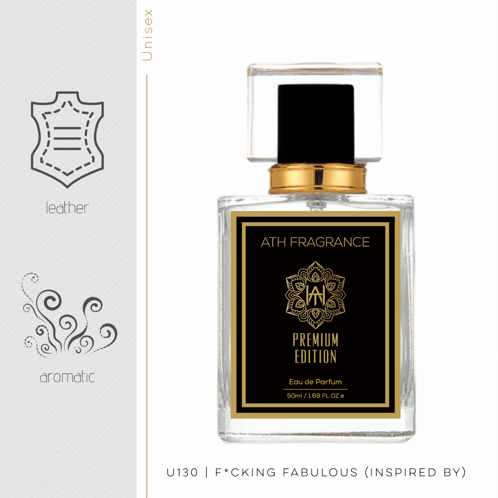 A clear glass bottle of perfume fragrance, inspired by f*cking Fabulous From ATH FRAGRANCE 