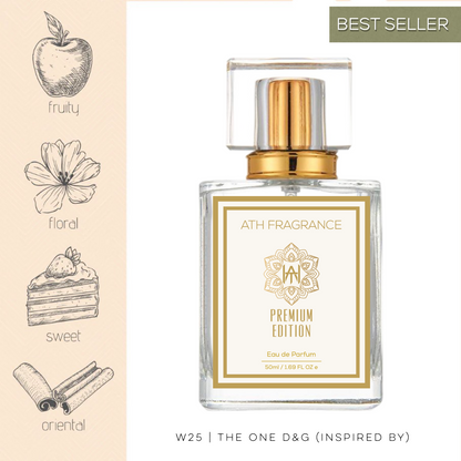 A clear glass bottle of perfume fragrance, inspired by the one dolce and gabanna From ATH FRAGRANCE 